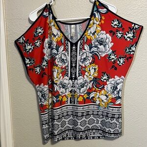 Floral Red Women's Top